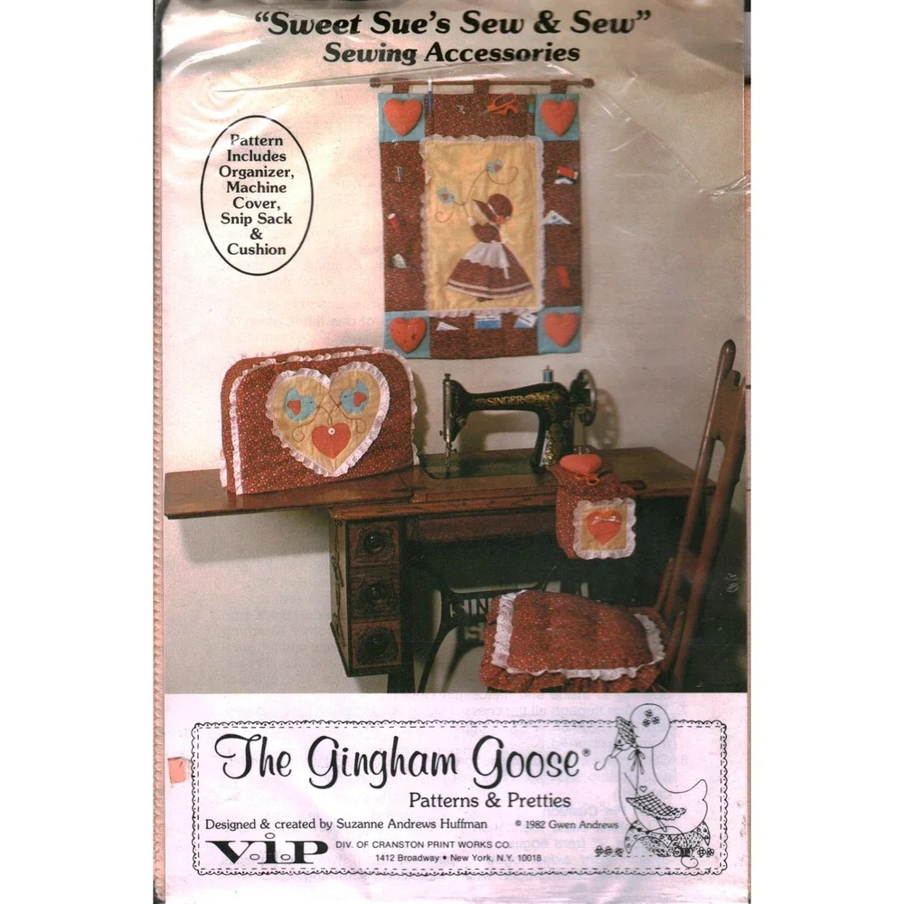 Vintage 1982 Gingham Goose Sweet Sues Sew & Sew Pattern Sunbonnet Sue Cranston